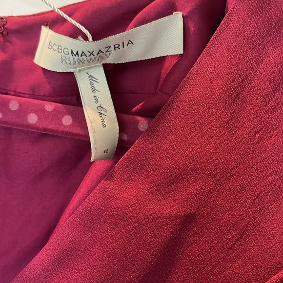 Pink satin BCBGMAXAZRIA dress. Size 12. New with tags - Picture 5 of 6